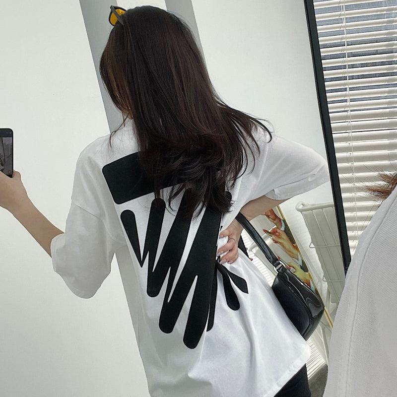 Off White T Shirts Wavy Zebra Stripes
