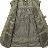 Men Utility Vest Work Zipper Tactical Work Vest Slim Pocket Jacket Vest Men's Outdoor Multi-Pocket
