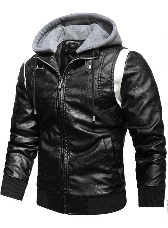 Bane Coat Stand Collar Knitted Hooded