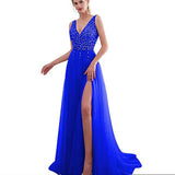 Semi Formal Dresses for Wedding Women's Clothing Split Sexy V-neck Exposed Formal Dress