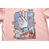 Cartoon Graffiti Short Sleeve T-shirt Men's Summer Loose Printed Top Cotton Half Sleeve T-shirt Tee