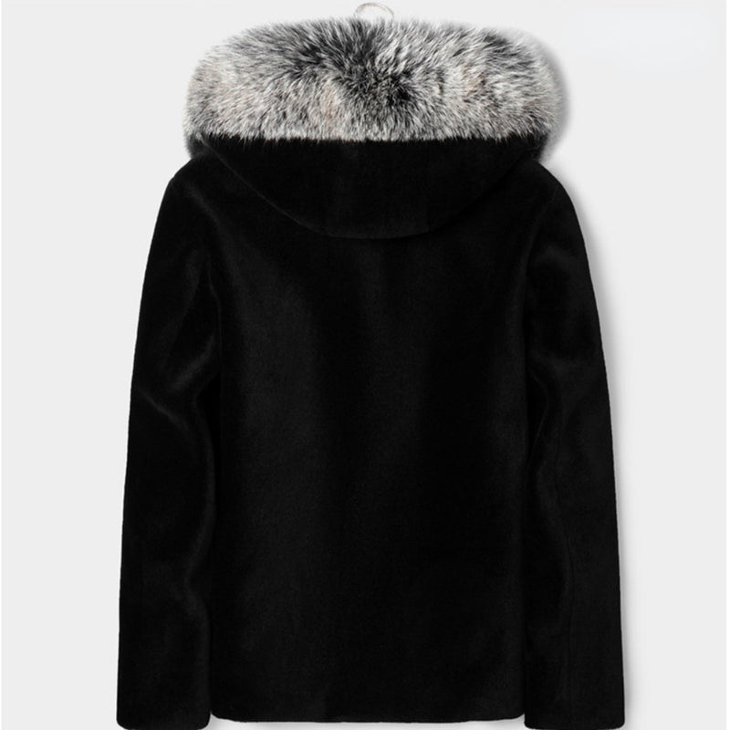 Beaver Coat Men Marten Overcoats Men's Hooded Jacket