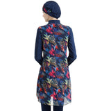 Burkini Muslim Swimwear Conservative Printed Sunscreen Detachable Four-Piece Swimsuit