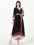 Muslim Women Stylish Kashibo Abaya Muslim Ladies Long Gown Islamic Clothing Jilbab Jalabiya Color Polka