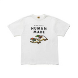 Human Made T-Shirt Slub Cotton Men and Women Loose Couple round Neck Short Sleeve
