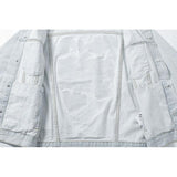 Arrow Denim Jacket Jean Coat Letter Arrow Washed Unisex Distressed Locomotive Denim Jacket Coat Owt