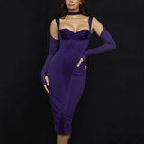 Bella Hadid Dress Stitching Mesh Camisole Dress