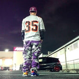 Hip Hop Camoufiage Print Savage Orange Camo Cargo Pants Spring and Autumn Workwear Camouflage Long Pants Loose Hip Hop plus Size