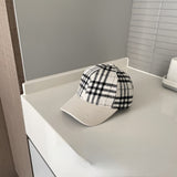 Vintage Check Baseball Cap Color Matching