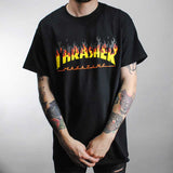Thrasher T Shirt Summer Couple Skateboard Flame Limited T-shirt