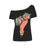 Women Plus Size Tops Printed Shoulder Short Sleeve T-shirt