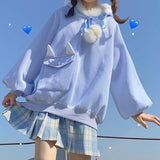 Gothic Lolita Harajuku Style Clothing Fall/Winter New Hooded Loose Sweater