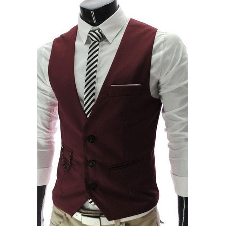 Mens Dress Vests Men's Vest Casual Jacket Business Waistcoat Men's Suit Vest Leisure Slim-Fitting Suit