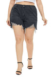 Women Plus Size Denim Shorts Summer Solid Color Denim Shorts for Women