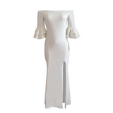 Mariah Carey See through Dress Solid Color Evening Dress plus Size Dress