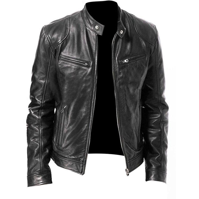 Tactics Style Men Outdoor Windproof Coat Men Casual Jacket Coat Stand Collar Zipper Cardigan Leather Jacket