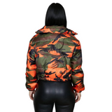 Nina Parker Camo Jacket Fashionable Cotton Coat Coat Camouflage Jacket