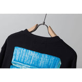Off White Pullover Hoodie Sweatshirts Winter Arrow Print Round Neck Long Sleeve Sweater Owt