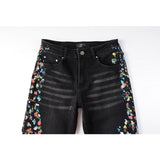 Amiri Jeans Casual Hip Hop Wash Splash-Ink Painted Slim Jeans Casual Fashionable 864