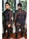 Women Plus Size Jumpsuits Sexy Black Jumpsuit