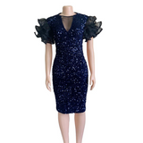 Mariah Carey See Through Dress Sequined Slim Dress