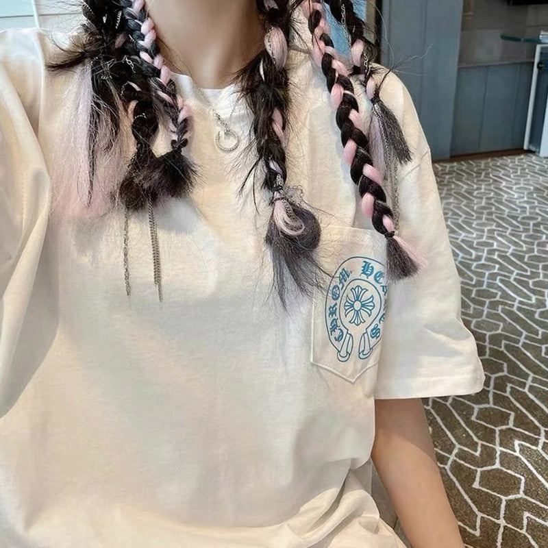 CHH Chrome Heart T Shirt Spring and Summer Frosted Printed round Neck Short Sleeve T-shirt for Men and Women