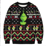 Black Christmas Sweater Crew Neck Sweater 3D Printed Sweater
