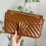 Jackie Kennedy Bag Genuine Leather Women's Bag Wave Pattern Chain Shoulder Messenger Bag