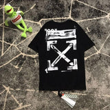 Off White T Shirt Graffiti Arrow Short Sleeve Tshirt Large Size Loose Casual Fashionable   Owt