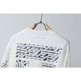off white Sweatshirt Unisex OW Warning Line Arrow Pullover Sweater Sweatshirts Owt