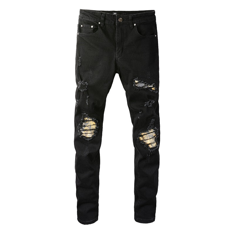 Amiri Jeans Casual Hip Hop Wash Splash-Ink Painted Slim Jeans Casual Fashionable 862