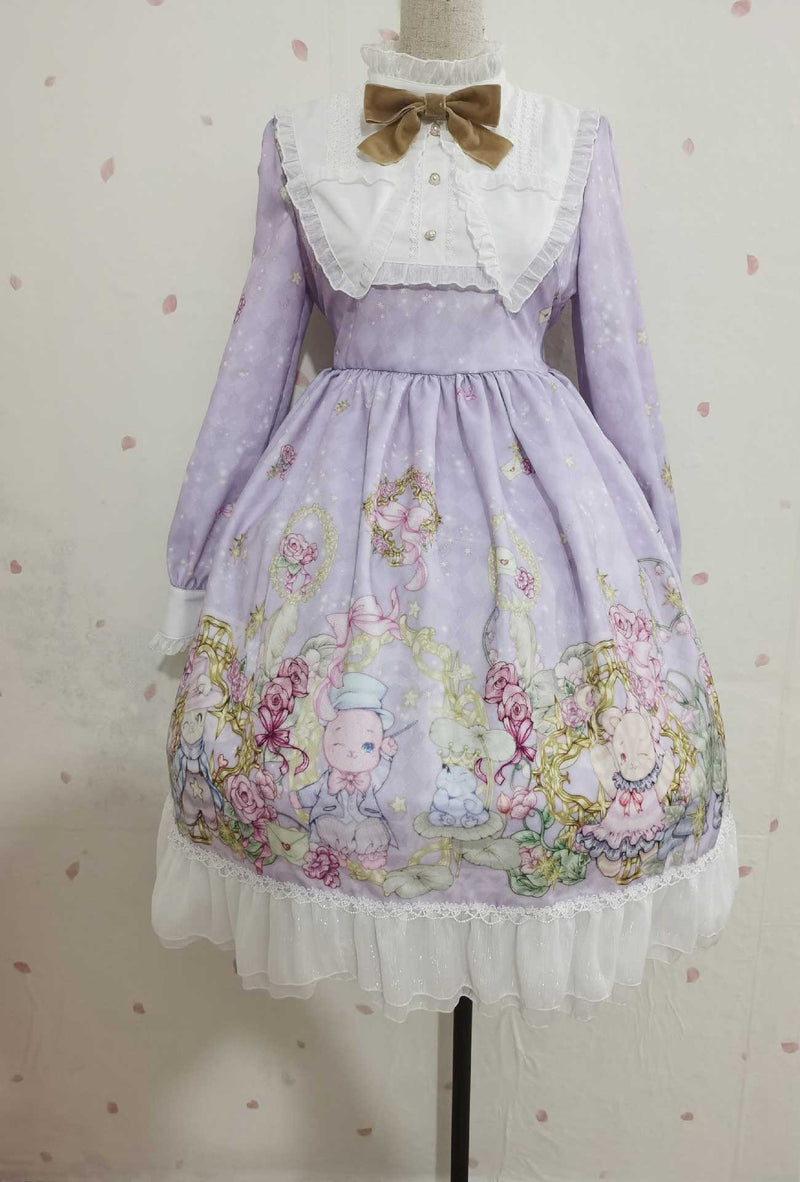 Gothic Lolita Harajuku Style Clothing Lolita Dress Lolita Long Sleeve Op Dress for Women