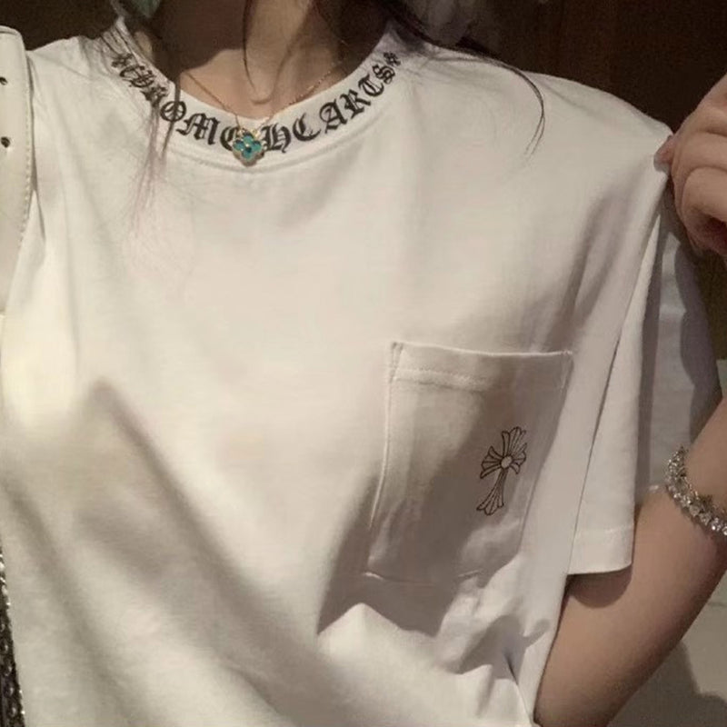 CHH Chrome Heart T Shirt Spring/Summer Printed Short-Sleeved T-shirt Men's and Women's Tops