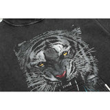 Present Hoodie Tiger Print Distressed Retro Hooded Sweatshirt