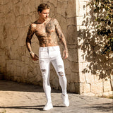 J Shaped Jeans New Ripped Tight-Fit Slim-Fit Figure Flattering Skinny Pants Men's Jeans