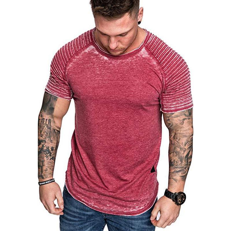 Tactics Style T Shirt for Men Men Casual Solid Color T-shirt Casual Sports Fashion Short Sleeve T-shirt