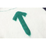 Off White Sweater Men's Fashion Arrow Color Matching Sweater Coat Owt