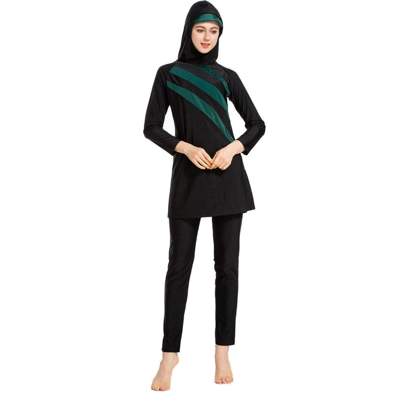 Burkini Muslim Swimwear Printed Swimsuit Three-Piece Set