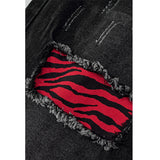 J Shaped Jeans Men's Jeans New Skinny Ripped Leg Opening Zipper