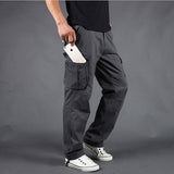 Baggy Cargo Pants for Men Spring and Autumn Casual Pants Multi-Pocket Cargo Pants Loose plus Size Spring and Fall Thick Section Cotton Trousers