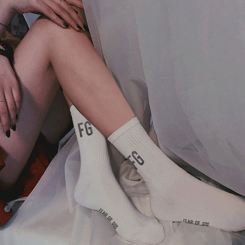 Fog Socks Alphabet Long Cotton Socks Men And Women One Size Casual Fashion Fear Of God Essential Sock