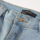 Amiri Jeans Casual Hip Hop Wash Splash-Ink Painted Slim Jeans Casual Fashionable 6523 (=523)