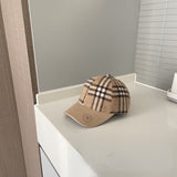 Vintage Check Baseball Cap Color Matching