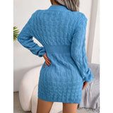 Nina Parker Dresses Casual Waist Tight Sheath Dress Woolen Skirt