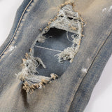Amiri Jeans Casual Hip Hop Wash Splash-Ink Painted Slim Jeans Casual Fashionable 6556