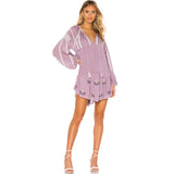 Women Dresses Bohemian Personalized Embroidered Flower Long Sleeve Shirt Dress