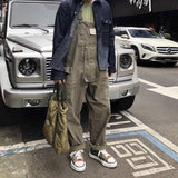 Casual Suspender Trousers Men's Trousers plus Size Retro Sports Trousers Overalls Loose Suspenders Men Denim Overalls