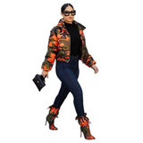 Nina Parker Camo Jacket Fashionable Cotton Coat Coat Camouflage Jacket