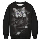 Black Christmas Sweater Vertical Stripes 3D Printed Sweater