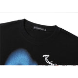 Men T Shirt Summer Casual Tops Love Heart Letter Print Short-Sleeve T-shirt Men round Neck Trend Loose Half Sleeve